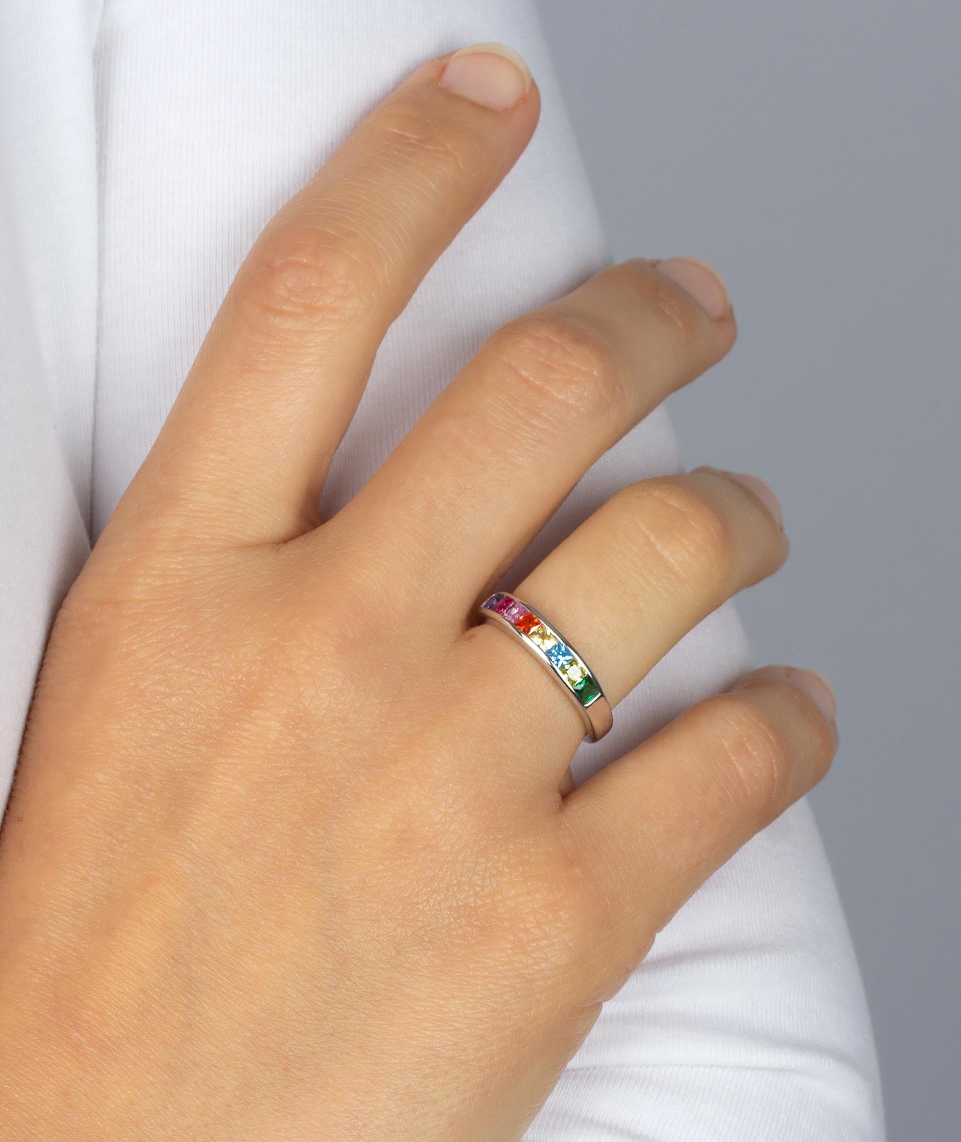 Anillo Circonitas multicolor