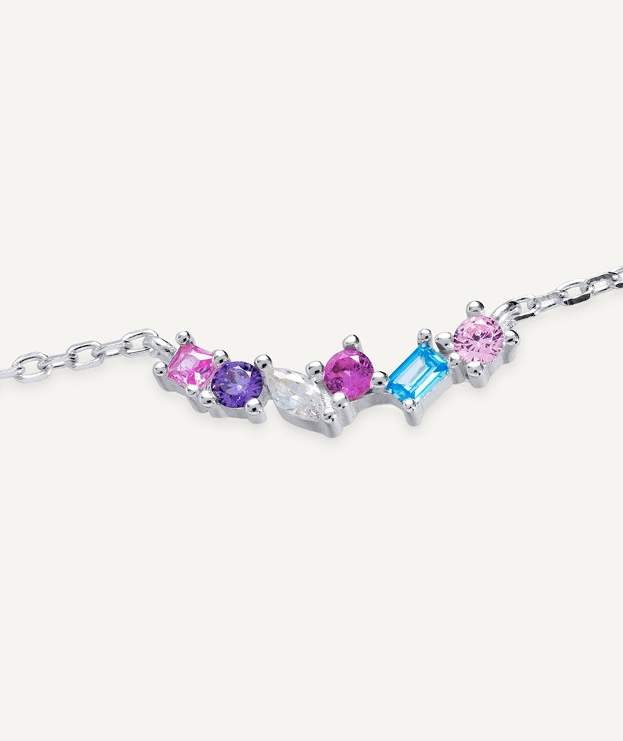 Collar Vivace colección Clasicos Plata Plata de primera Ley circonitas multicolor