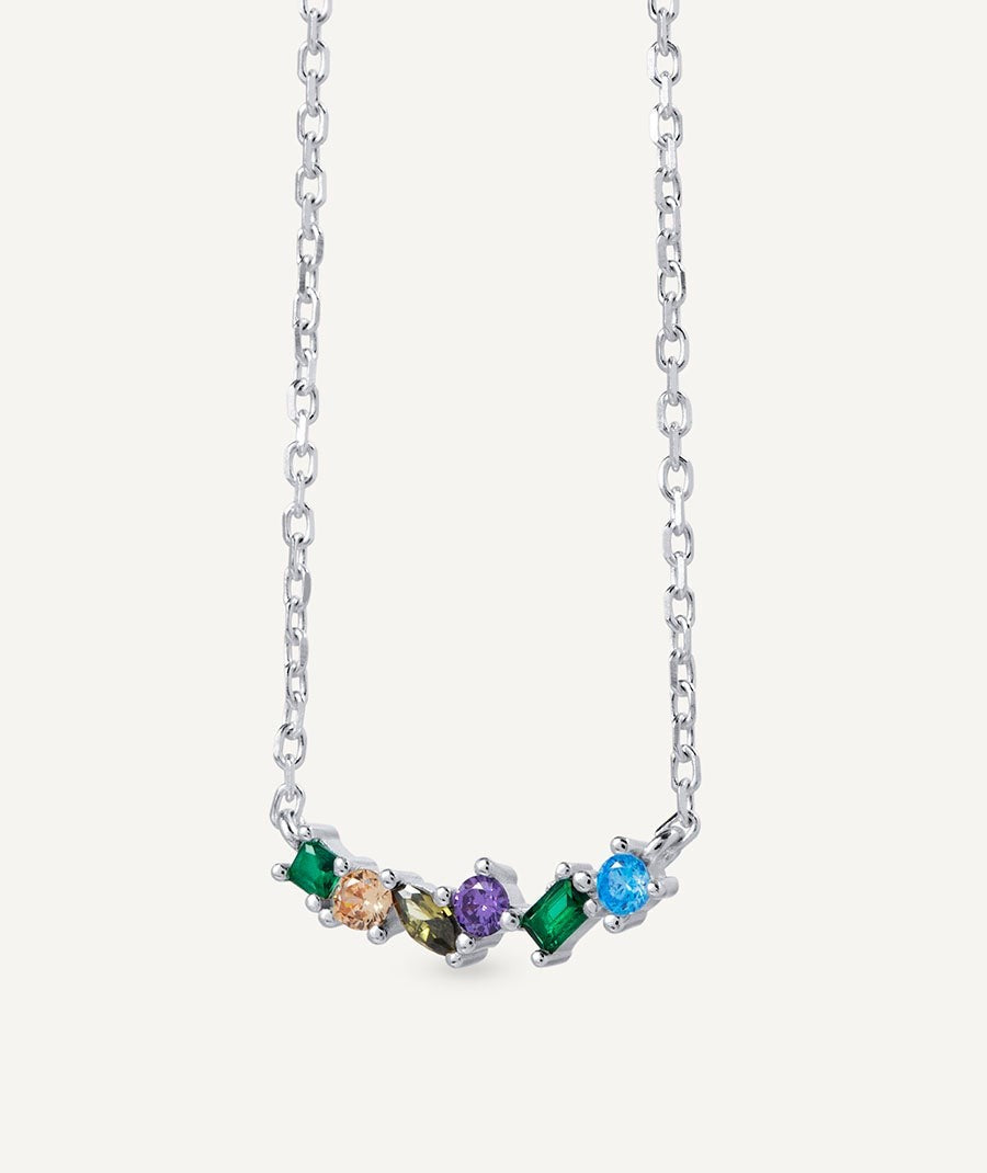 Collar Vivace colección Clasicos Plata Plata de primera Ley circonitas multicolor