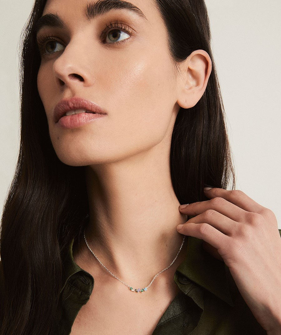 Collar Vivace colección Clasicos Plata Plata de primera Ley circonitas multicolor