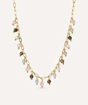 Collar Nahir colección Gaia chapado Oro 18 Kt piedras naturales