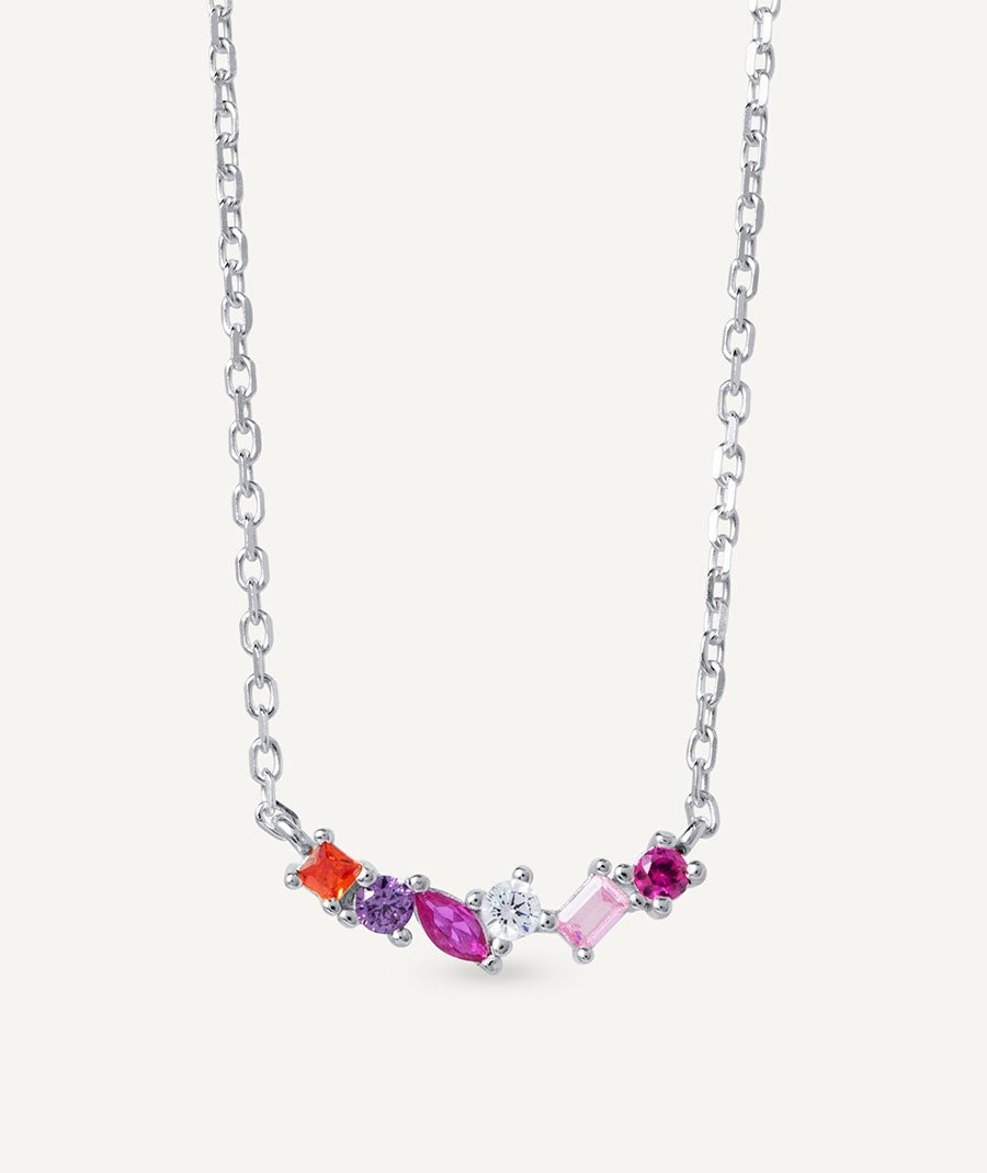 Collar Vivace colección Clasicos Plata Plata de primera Ley circonitas multicolor