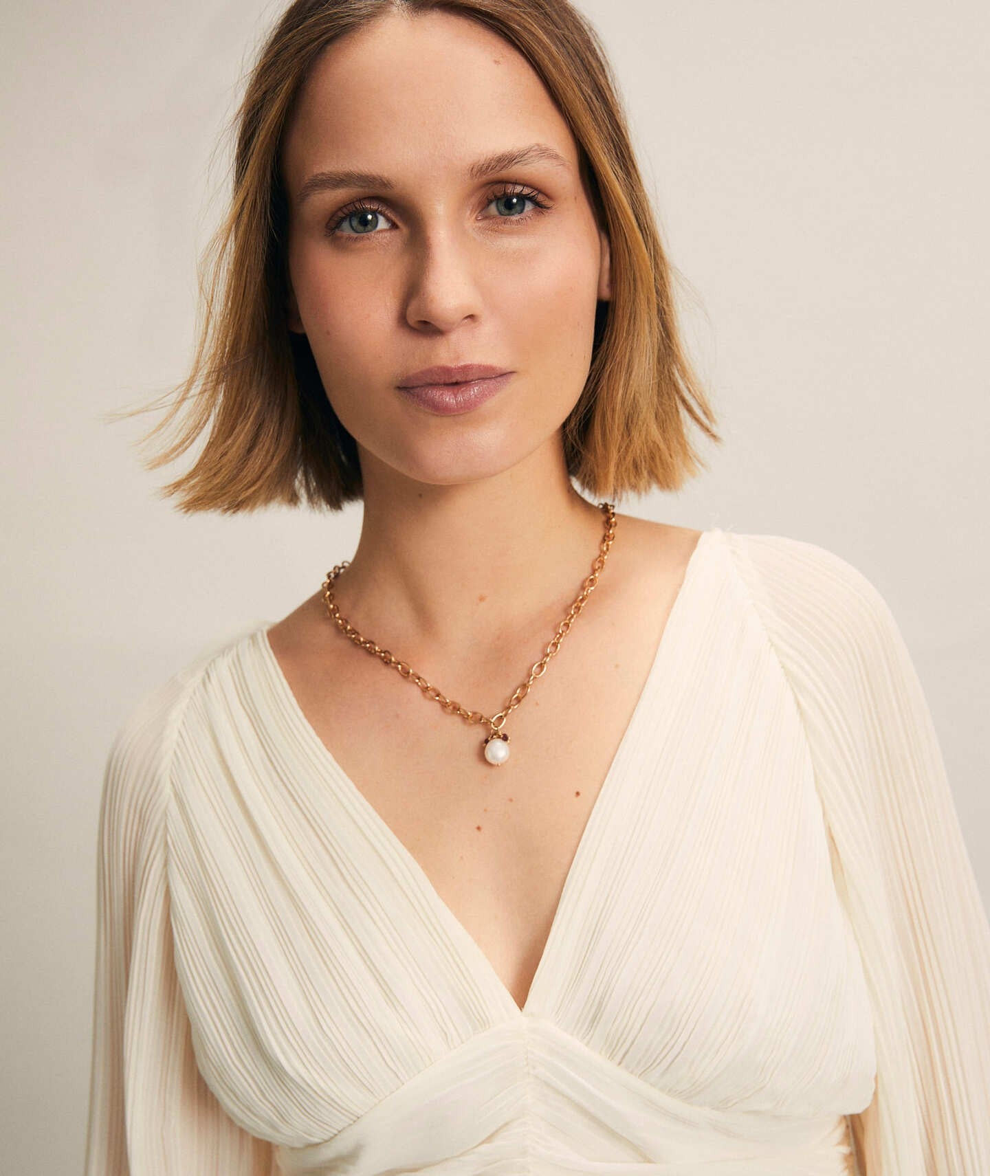 Collar Rose eslabones perla cultivada