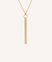 Collar Helena  Plata de Ley 925 Chapado Oro 18Kt aro con triple cadena colgante