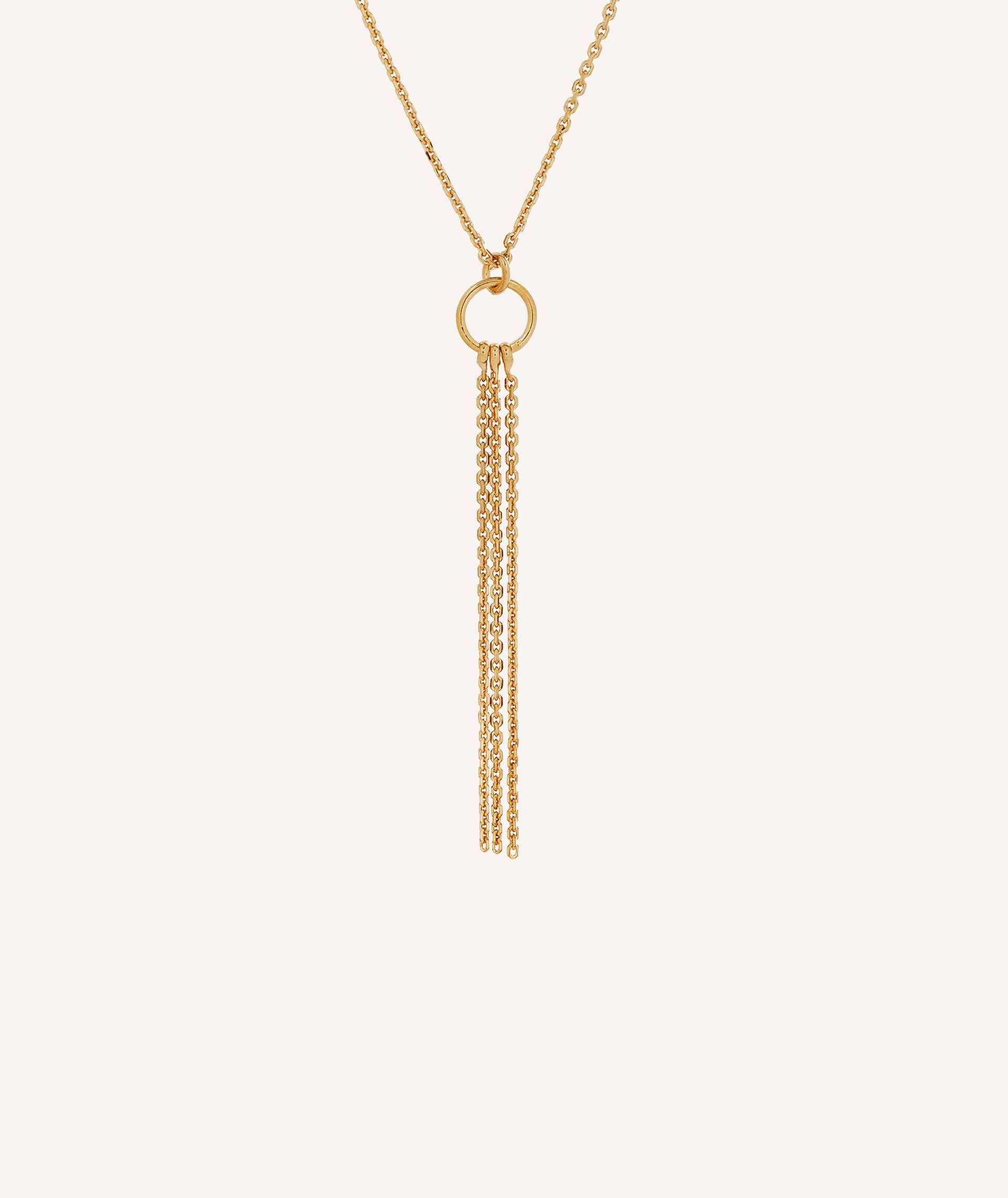 Collar Helena  Plata de Ley 925 Chapado Oro 18Kt aro con triple cadena colgante