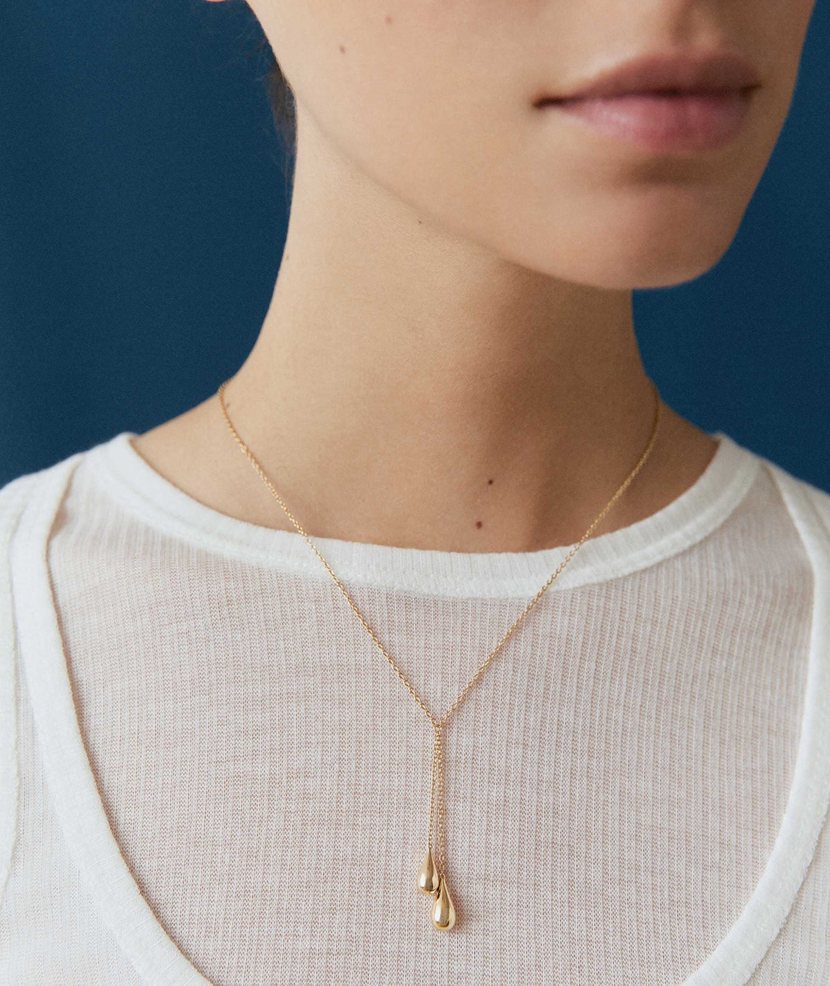 Collar Double Drop con gotas