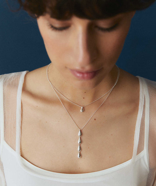 Maxi Drop Pendant 925 Sterling Silver Plated four drops secundaria