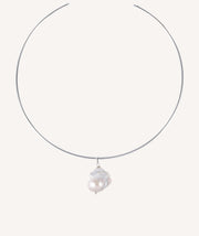 Collar Guix acabado en Plata perla Barroca