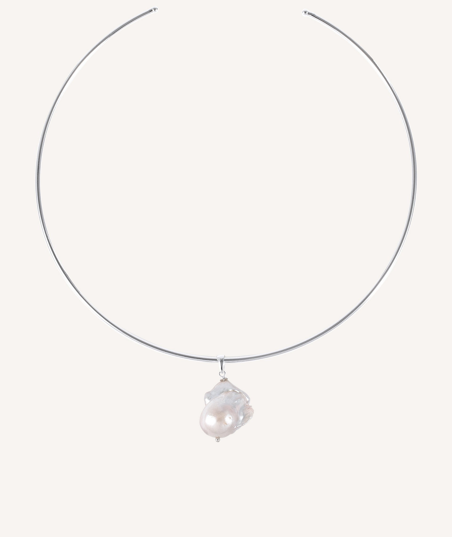 Collar Guix acabado en Plata perla Barroca