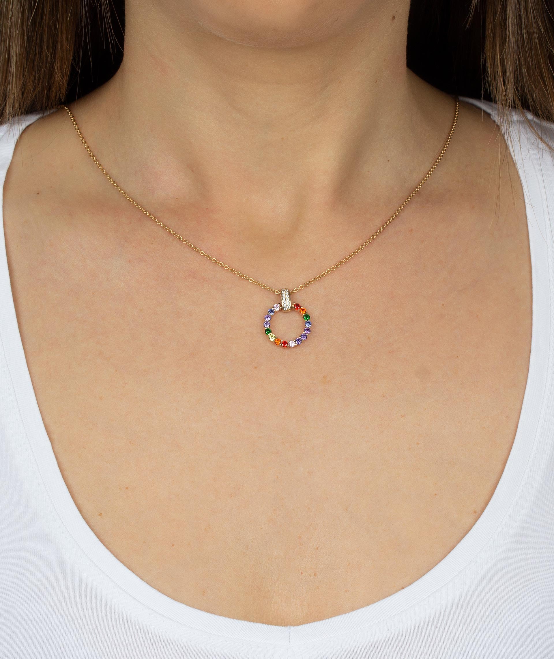 Colgante Circulo Circonitas multicolor