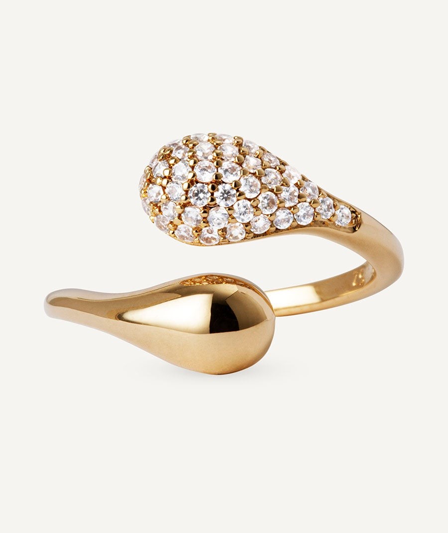 Anillo Cascade con circonita