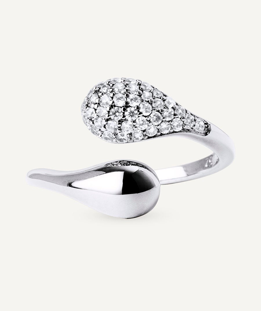 Anillo Cascade con circonita