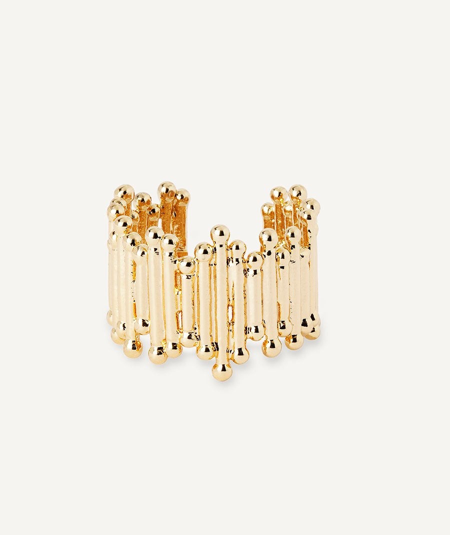 Anillo Redosa  chapado Oro 18 Kt tiras