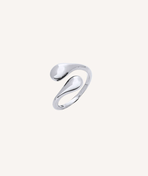 Anillo Drop abierto doble gota
