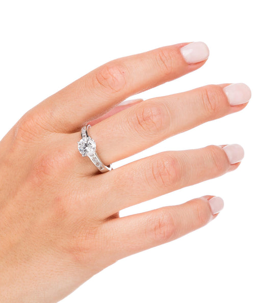 Ring Platinum Solitaire with Zirconia secundaria