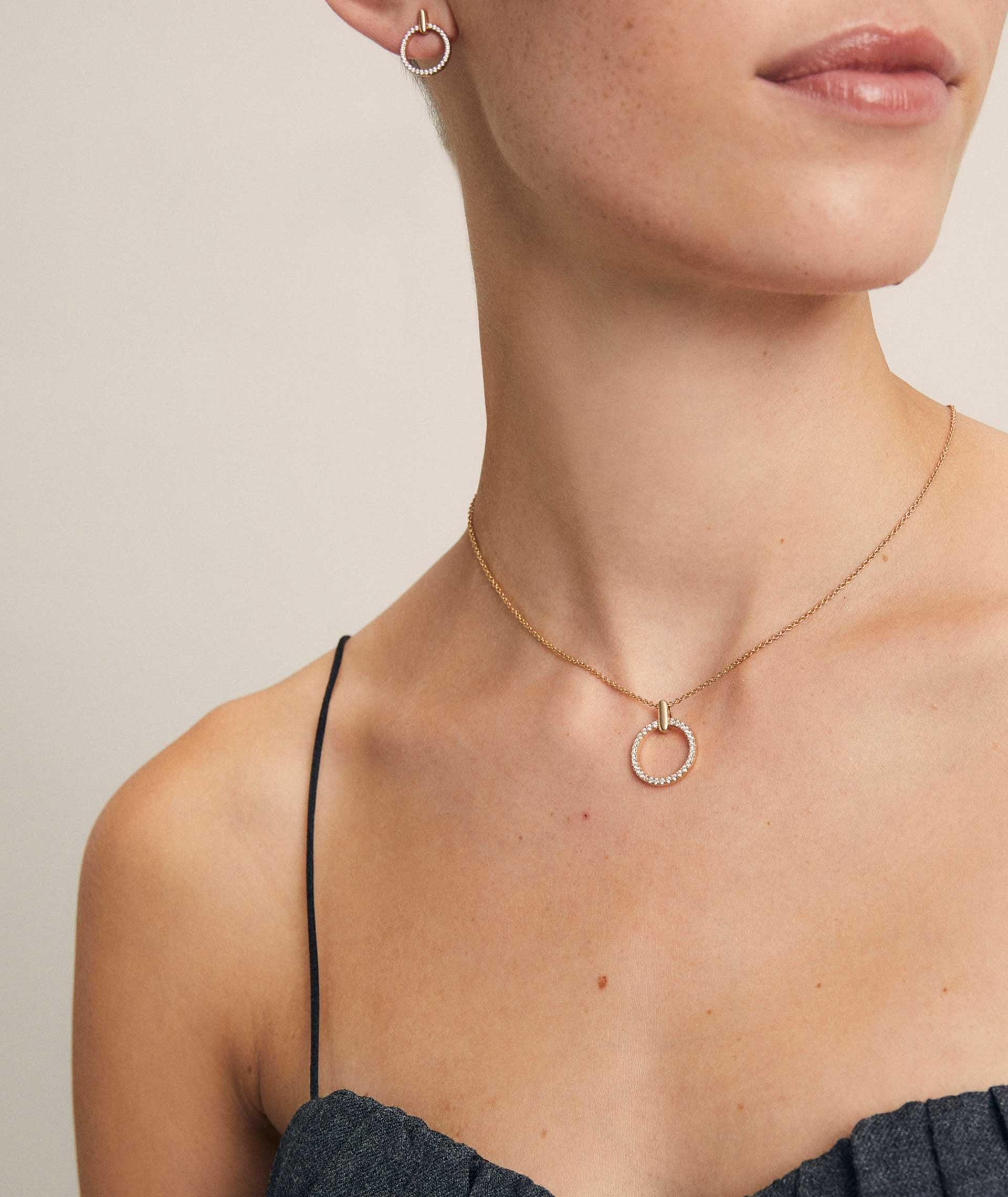 Colgante Matilde Plata de Ley 925 Chapado Oro 18Kt aro circonitas