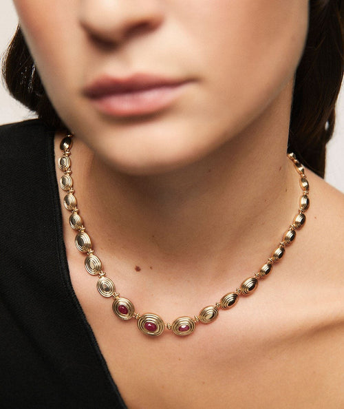 Necklace Alberta with Burgundy Agate secundaria