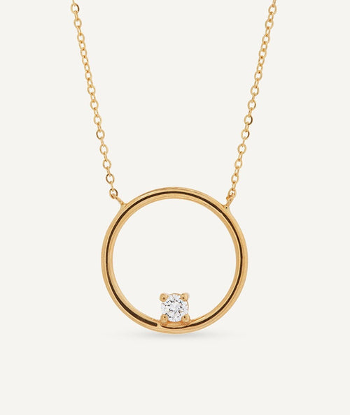 Collar de oro diamante circle