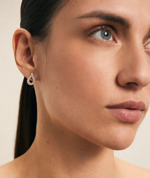 Pendientes Damasc colección Signature Plata de Ley 925 Chapado Oro 18Kt circonitas secundaria