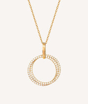 Collar Plata Acabada Oro 18Kt Dos Aros