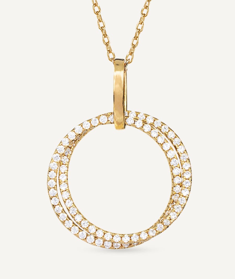 Collar Plata Acabada Oro 18Kt Dos Aros