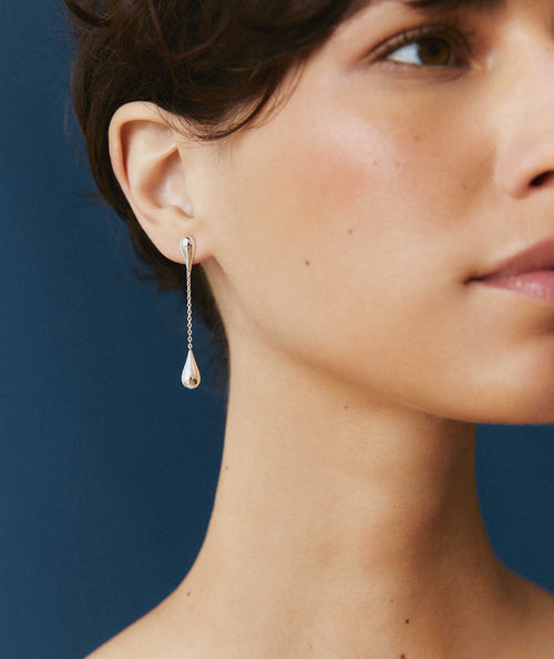 Pendientes  largo gota Drop secundaria