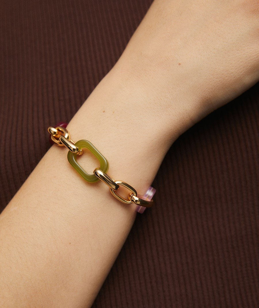 Pulsera Gelato con acetato y resina multicolor