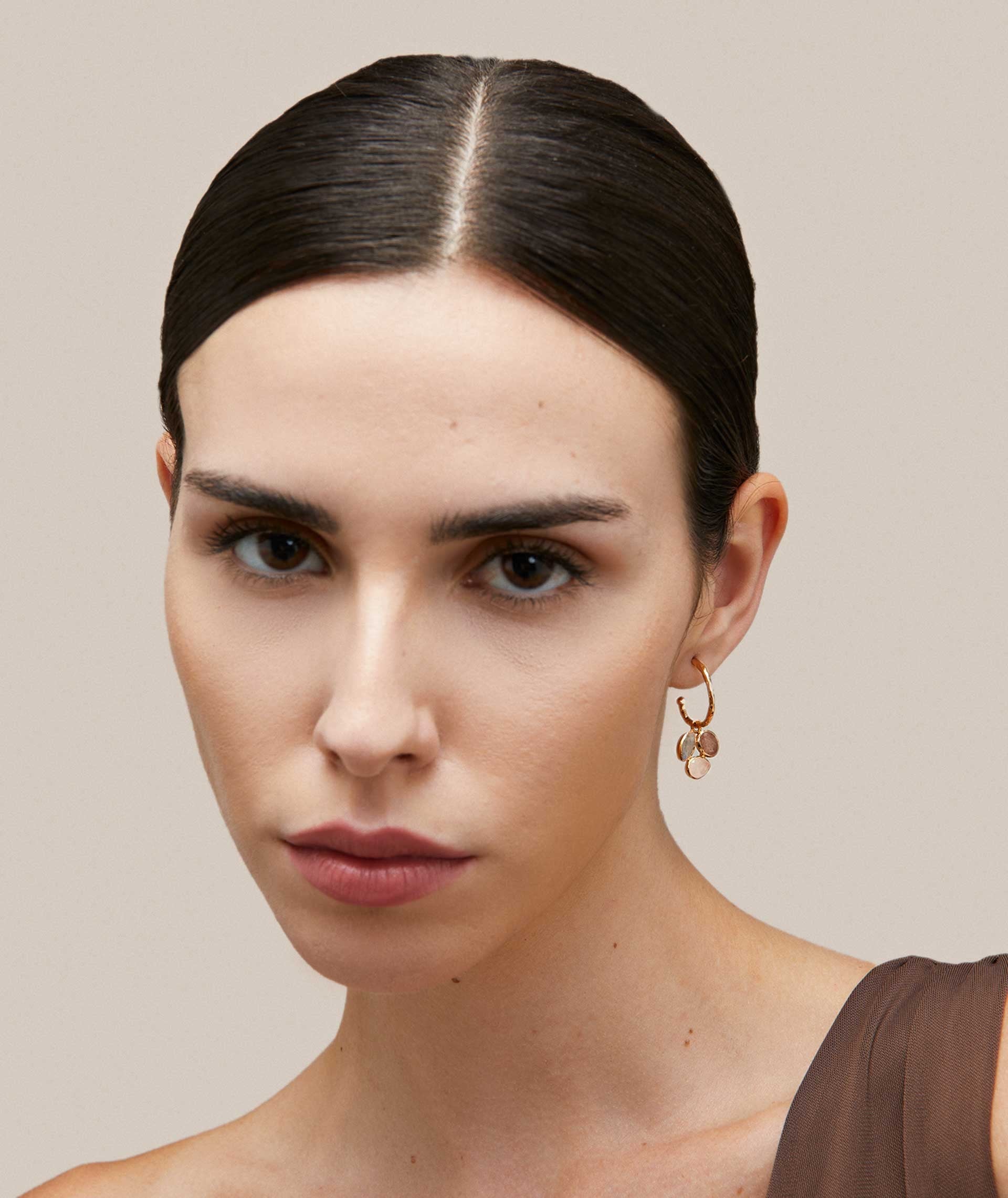 Pendientes Rosella con piedras naturales