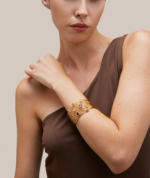 Bracelet Guida 18 Kt Gold Plated natural stones secundaria