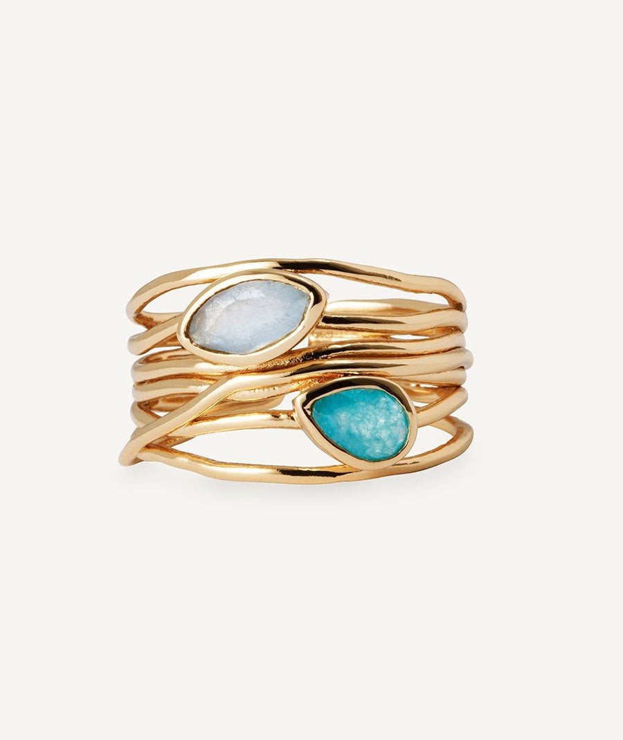 Anillo Aqua Piedras Naturales 