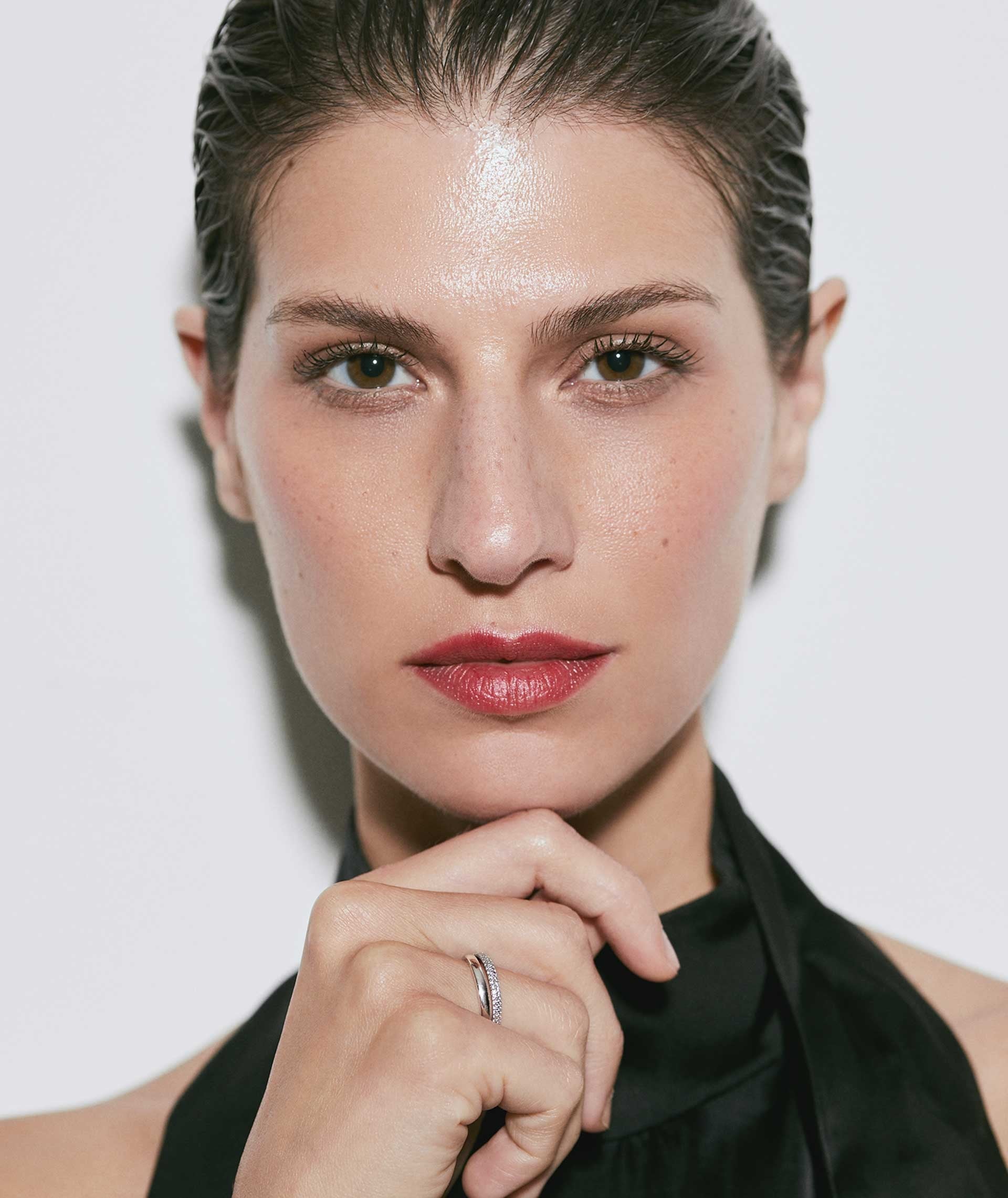 Anillo Carolina Plata de Ley 925 Chapado Platino circonitas cúbicas