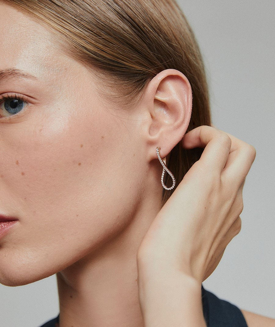 Pendientes Elipse mini con circonitas cúbicas