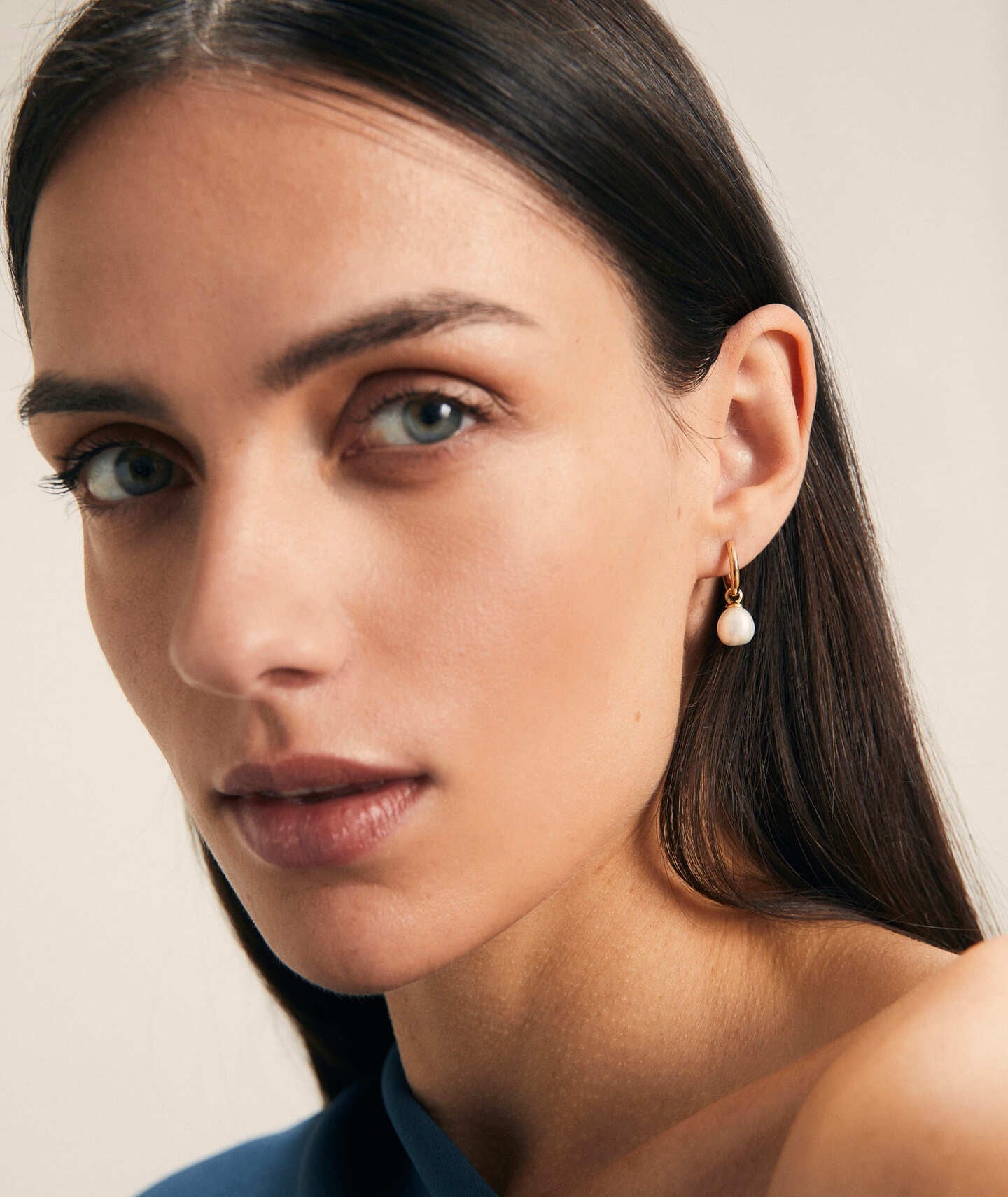 Pendientes Celi Aro Perla colgante 9mm