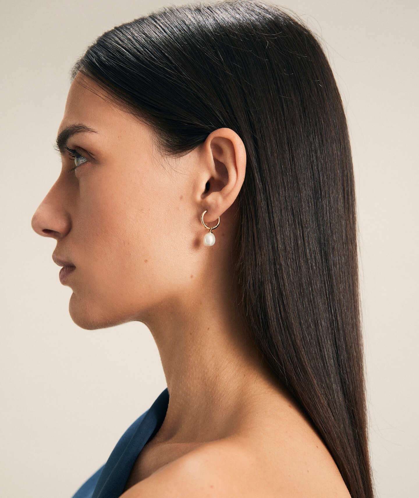 Pendientes Celi Aro Perla colgante 9mm