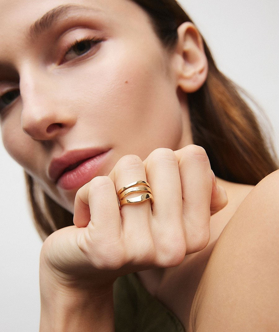 Anillo tiras Texturas Mar