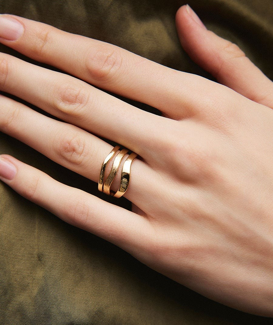 Anillo tiras Texturas Mar