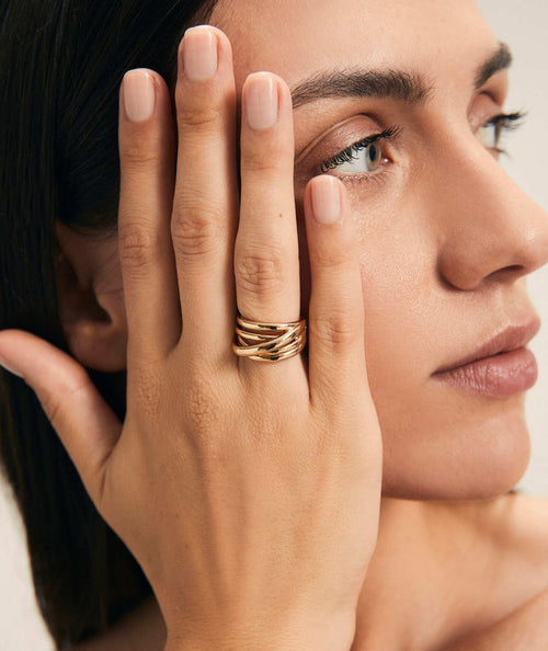 Anillo cinco tiras cruzadas secundaria