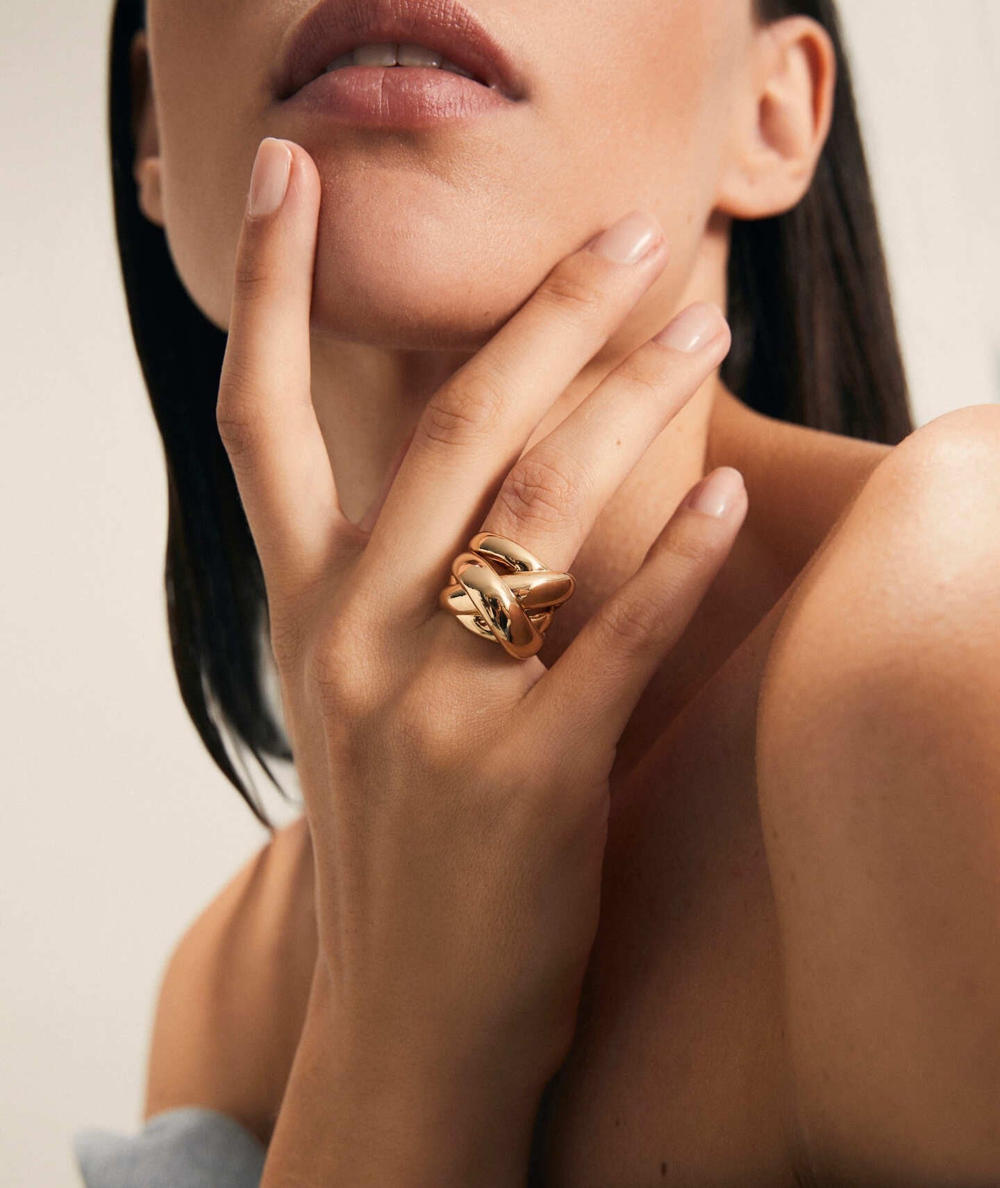 Anillo ancho brillo