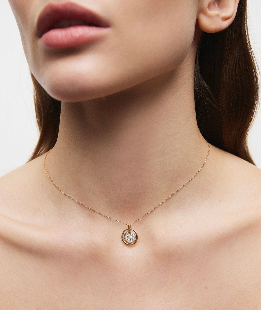 Colgante mini esfera Luna con circonitas