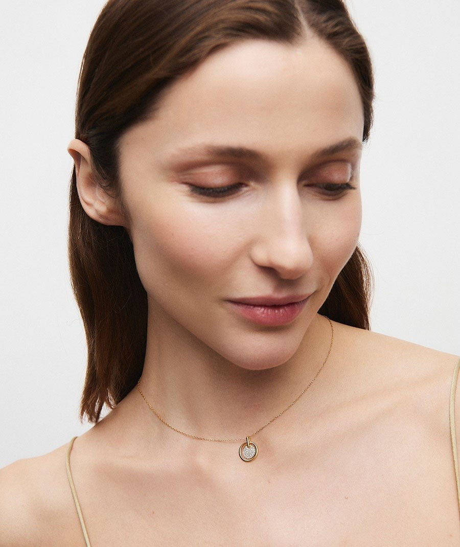 Colgante mini esfera Luna con circonitas