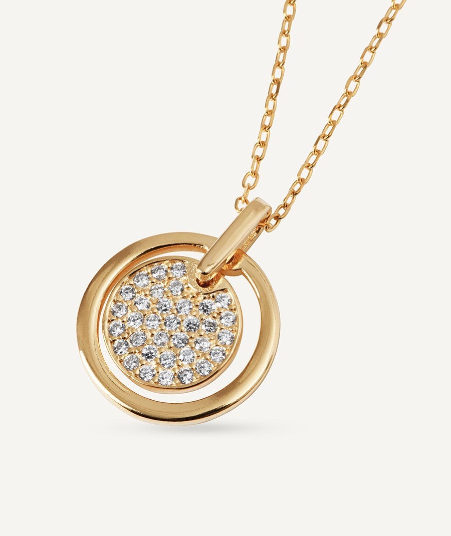 Colgante mini esfera Luna con circonitas