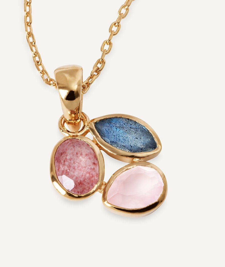 Colgante hojas Triad con piedras naturales tenues