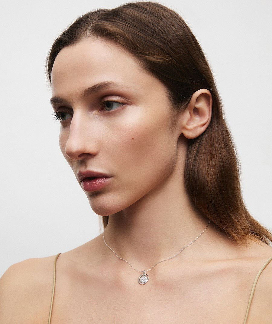 Colgante mini esfera Luna con circonitas