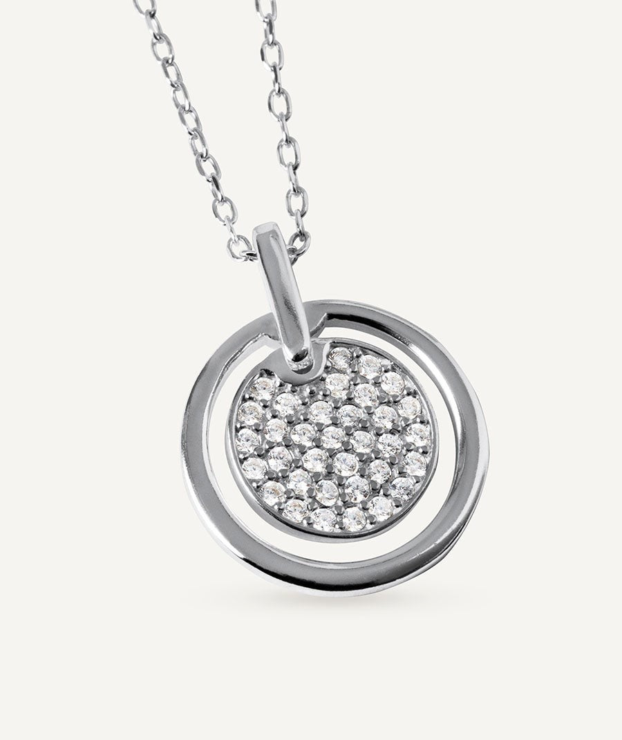 Colgante mini esfera Luna con circonitas