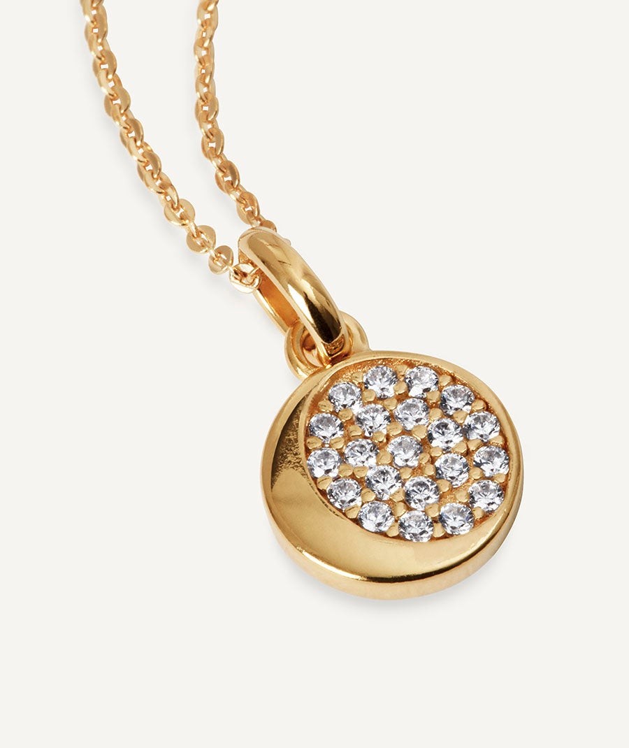 Colgante mini círculo Luna con circonitas 