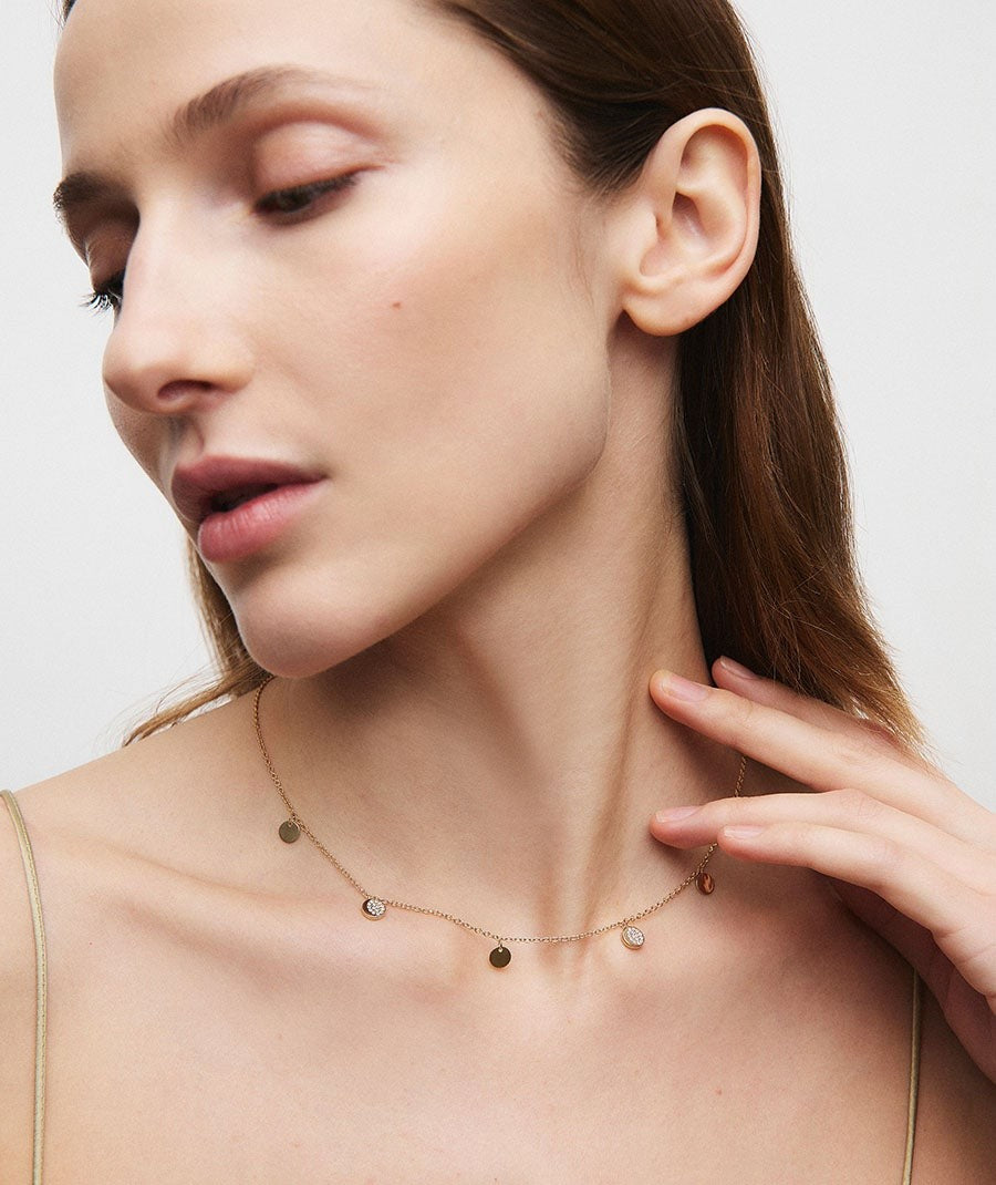 Collar mini círculos Luna con circonitas 