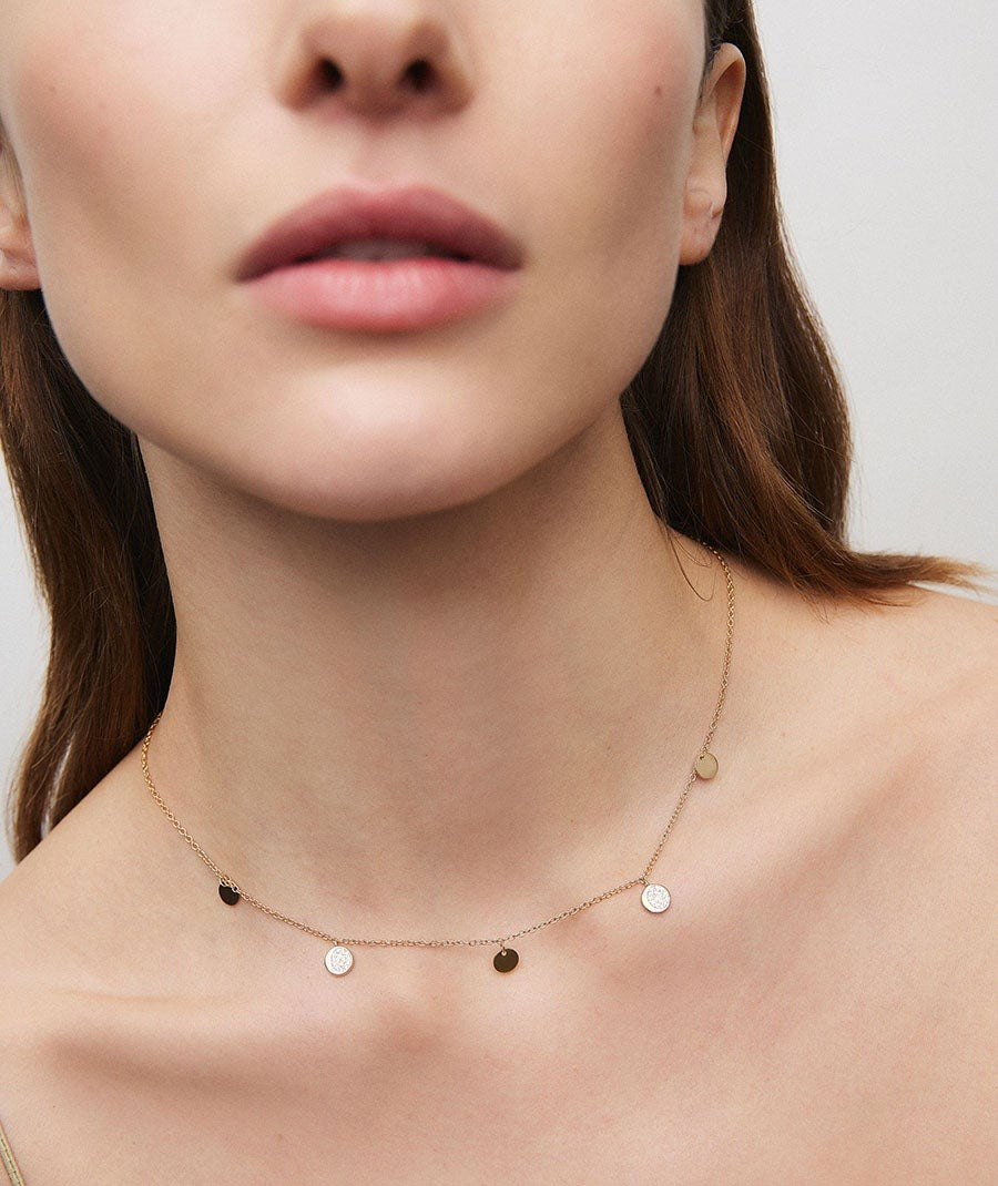 Collar mini círculos Luna con circonitas 
