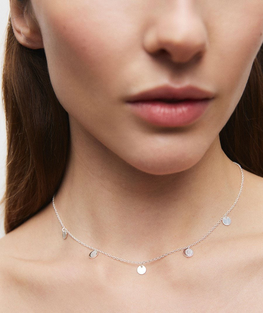 Collar mini círculos Luna con circonitas 