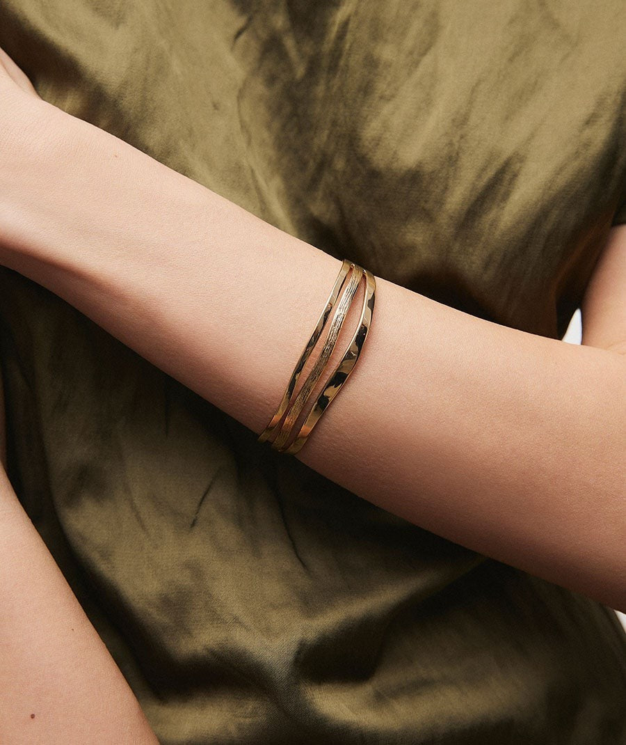 Brazalete rígido abierto Texturas Mar