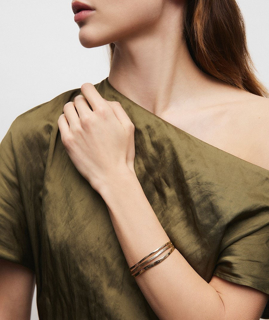 Brazalete rígido abierto Texturas Mar